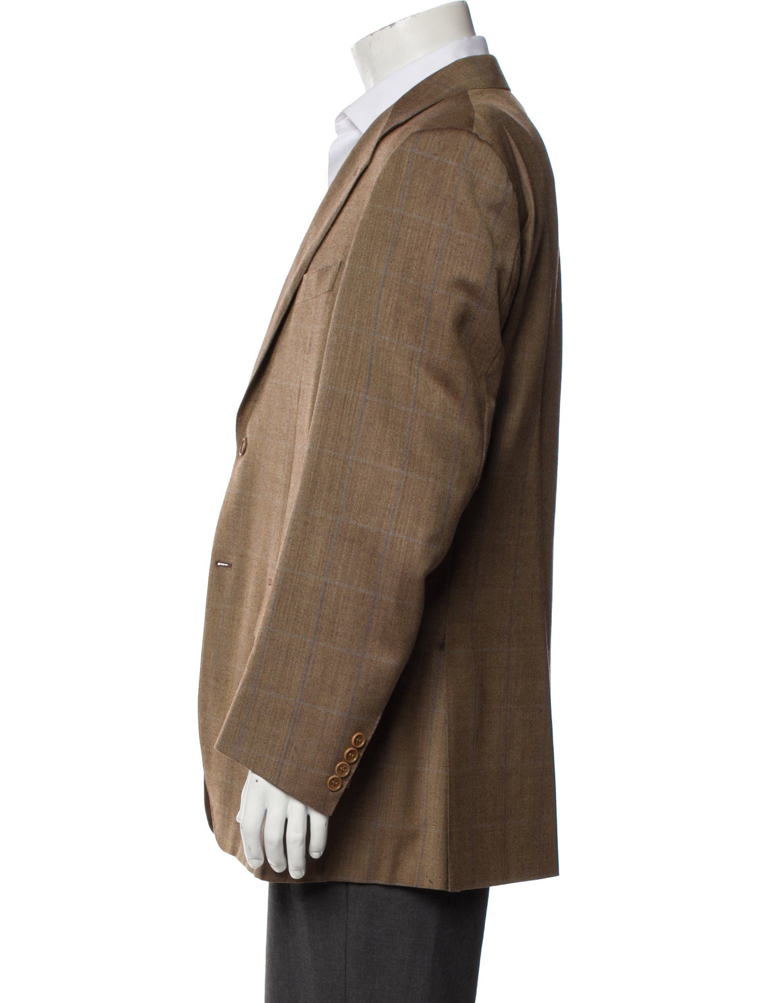 Old Joe Brand Wool Plaid Print Blazer