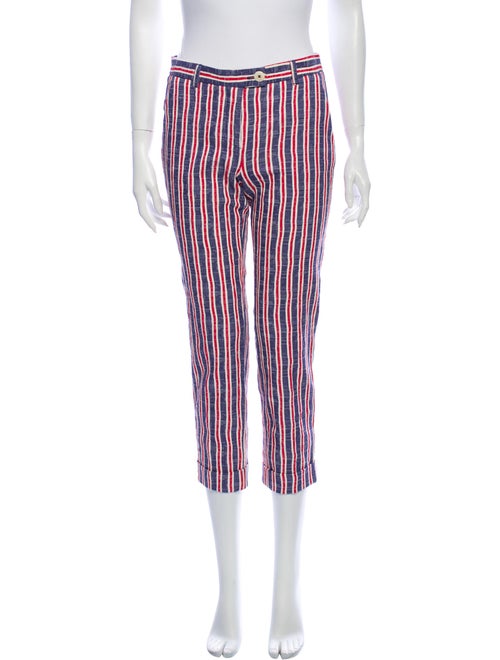 OAK Striped Straight Leg Pants Blue