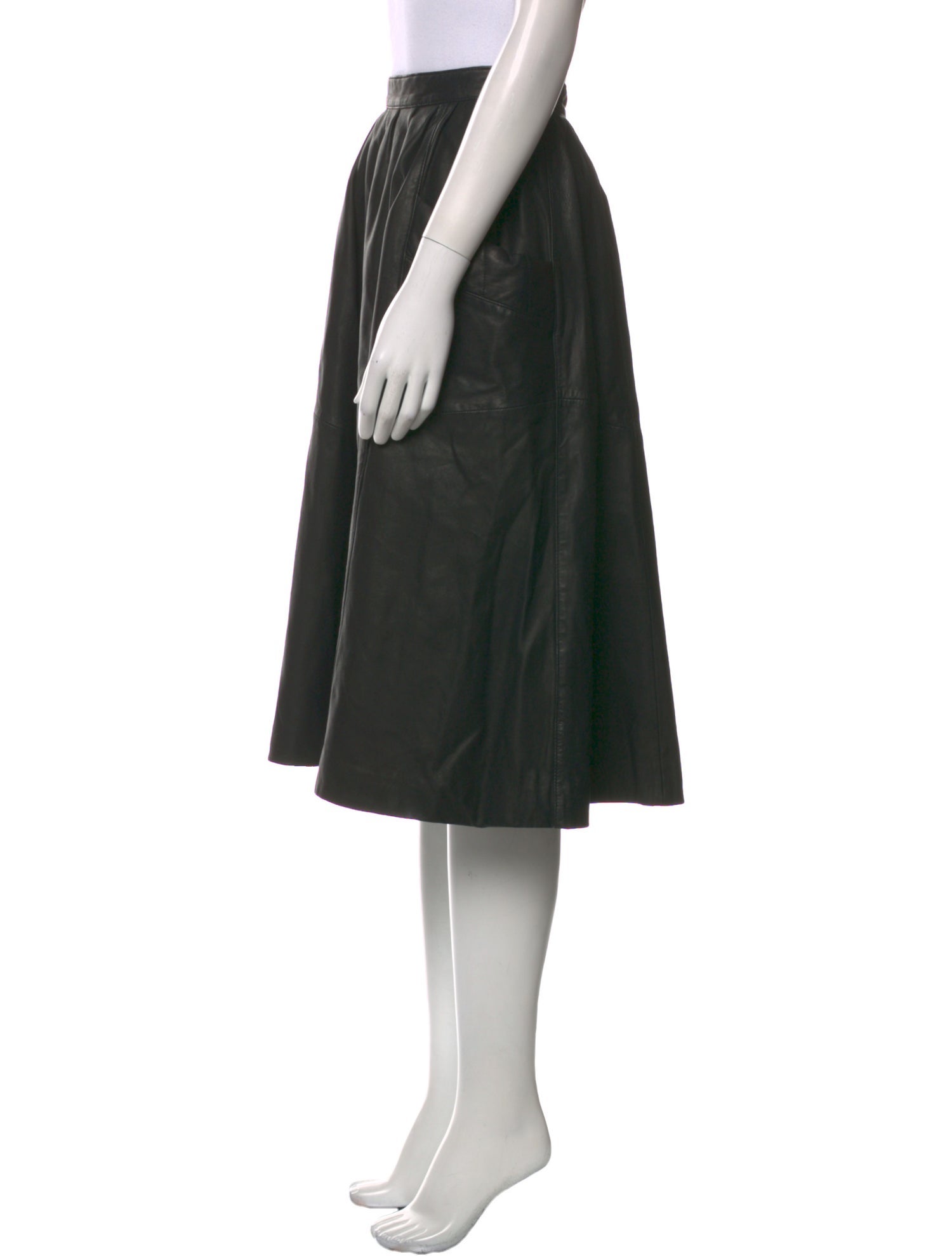 OAK Leather Knee-Length Skirt