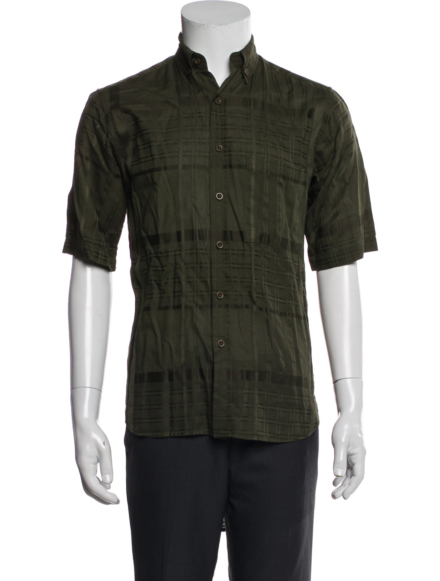 OAK Plaid Print Short Sleeve Shirt