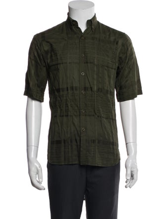 OAK Plaid Print Short Sleeve Shirt