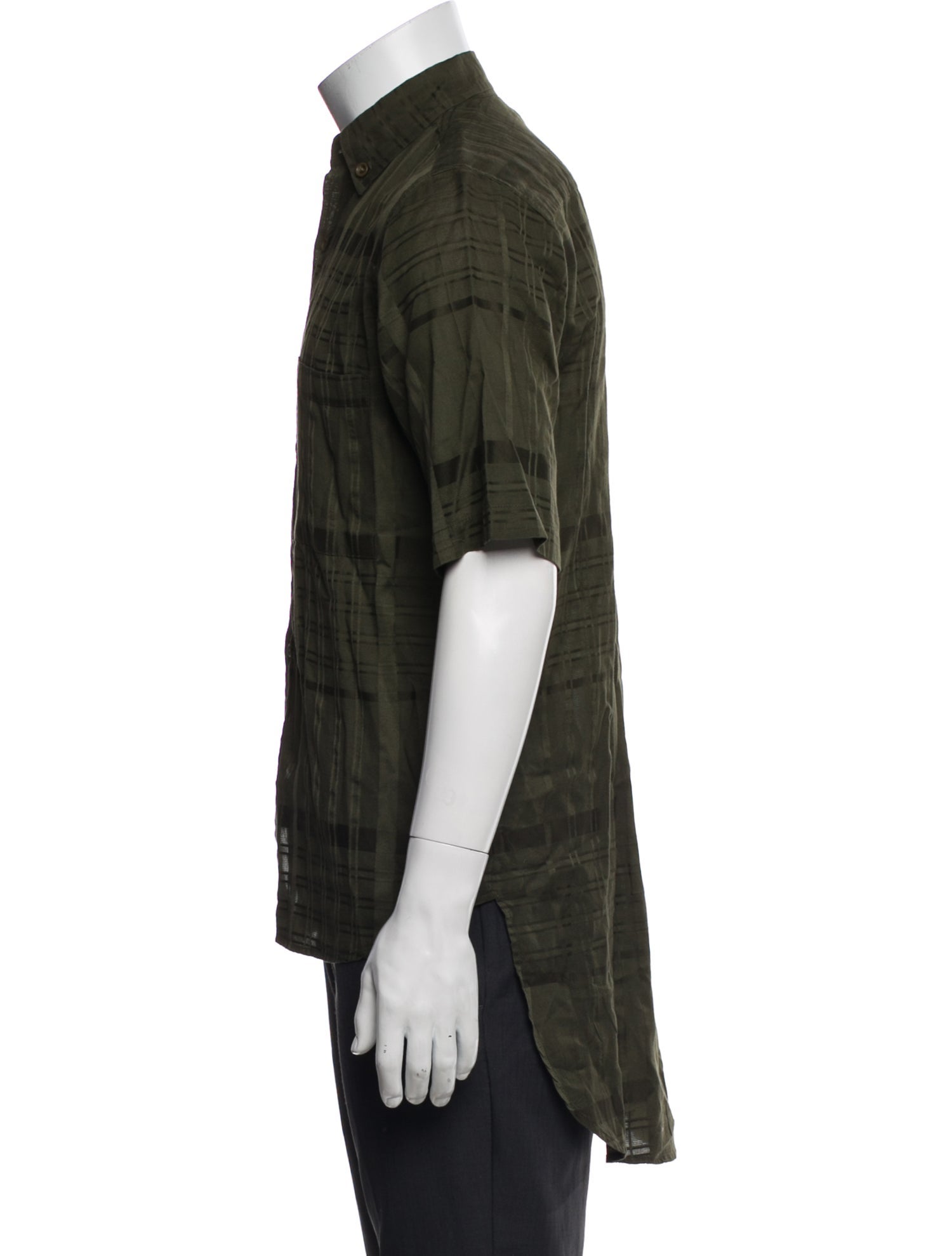 OAK Plaid Print Short Sleeve Shirt