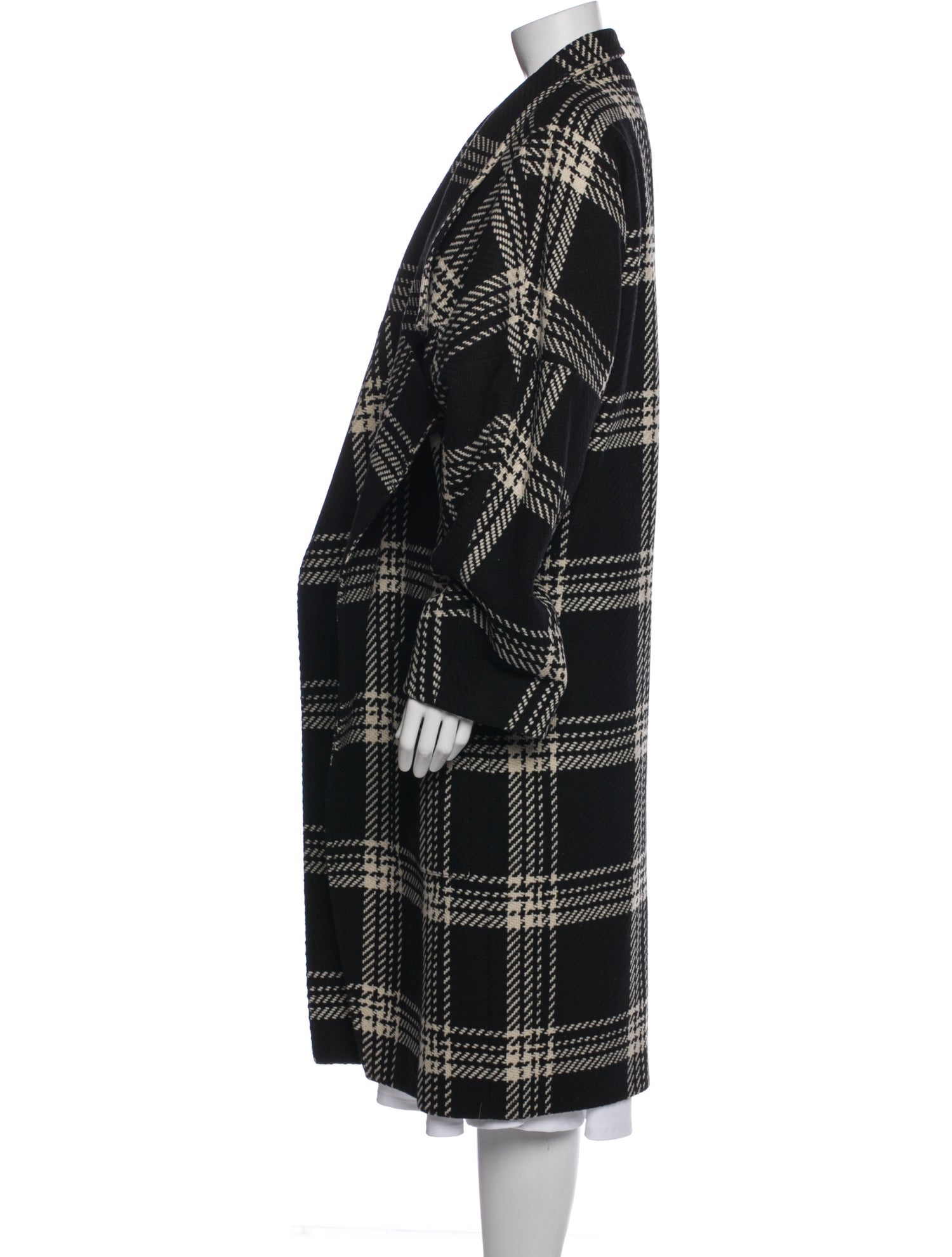 OAK Wool Plaid Print Peacoat