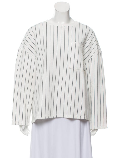 Oak + Fort Striped Pocket Sweatshirt black