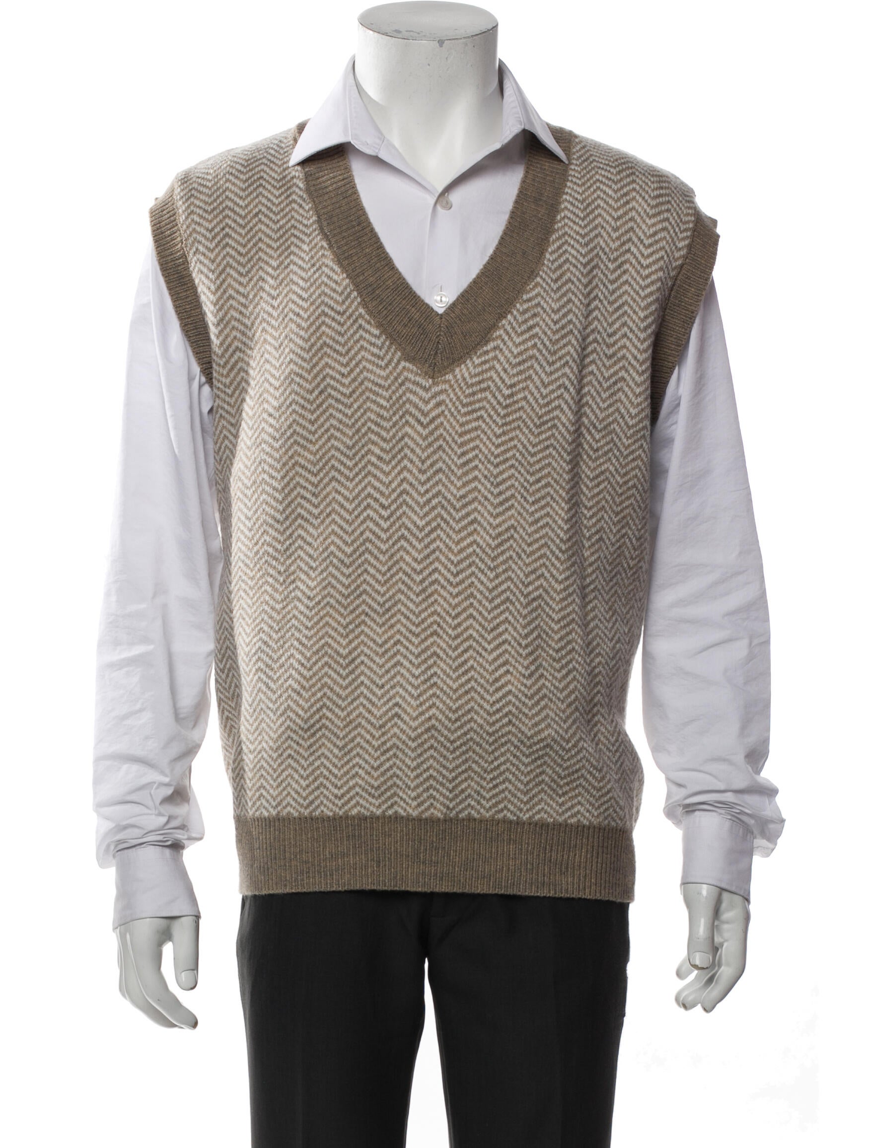 Oak + Fort Striped V-Neck Sweater Vest