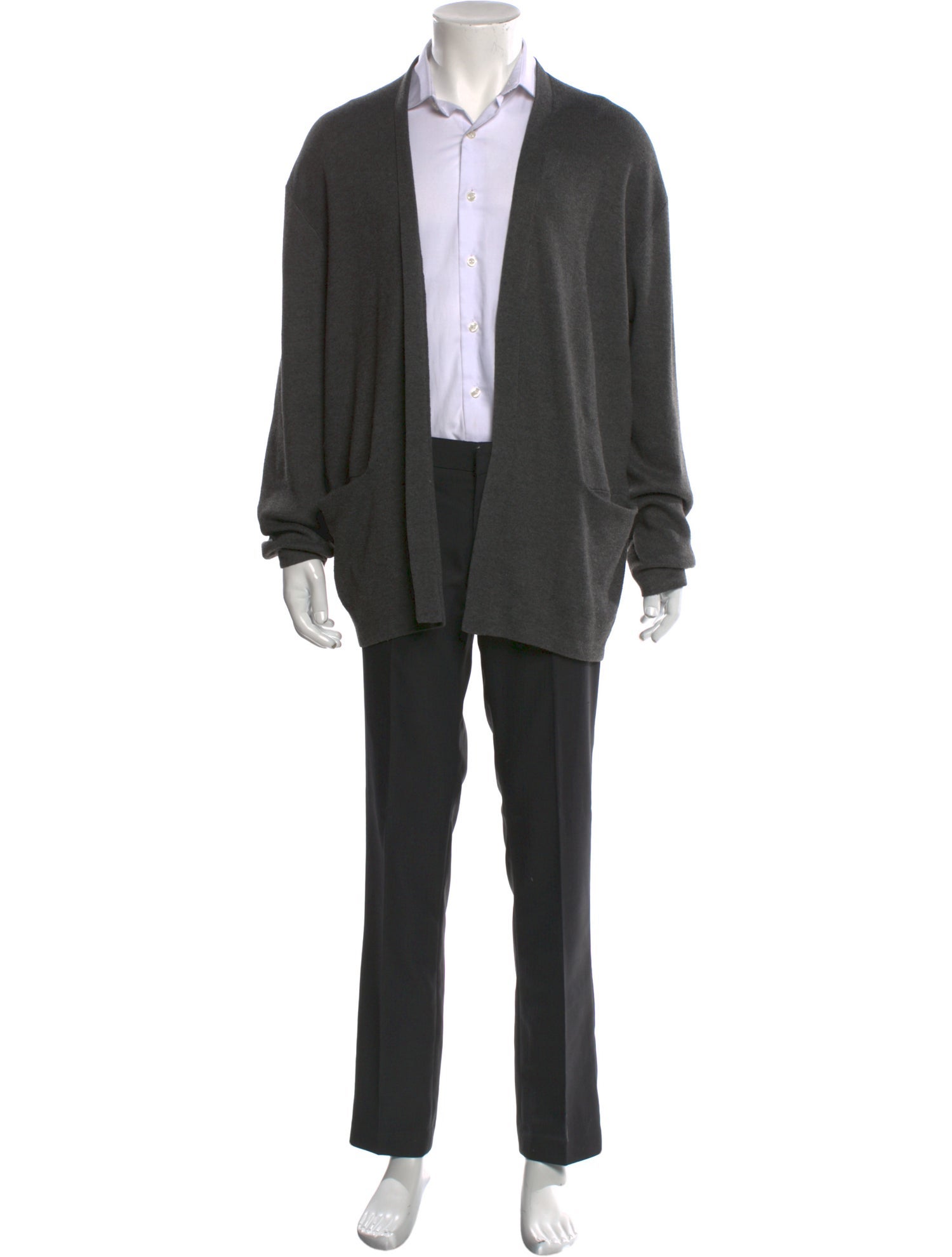 Oak + Fort Open Front Long Sleeve Cardigan