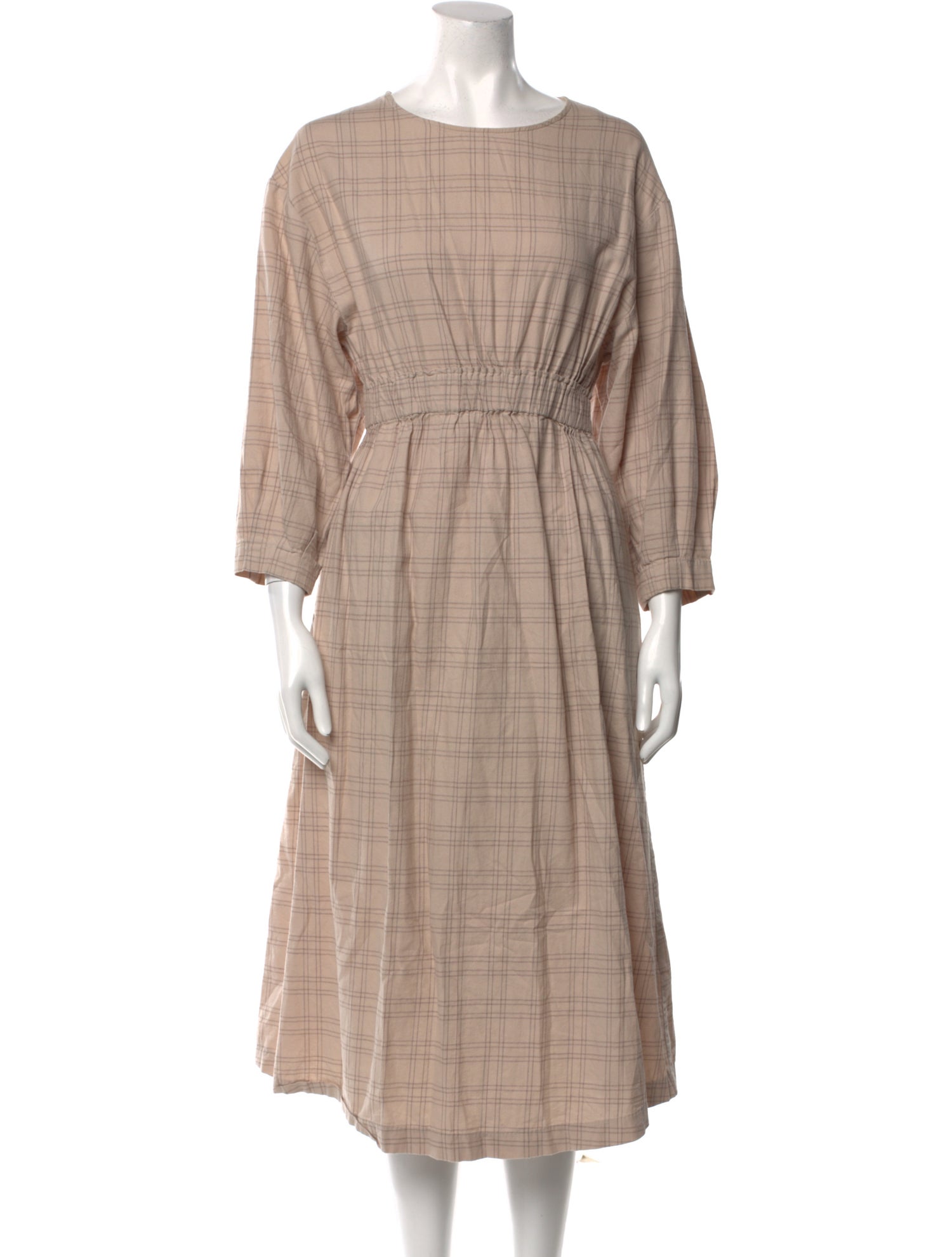 Oak + Fort Bateau Neckline Midi Length Dress