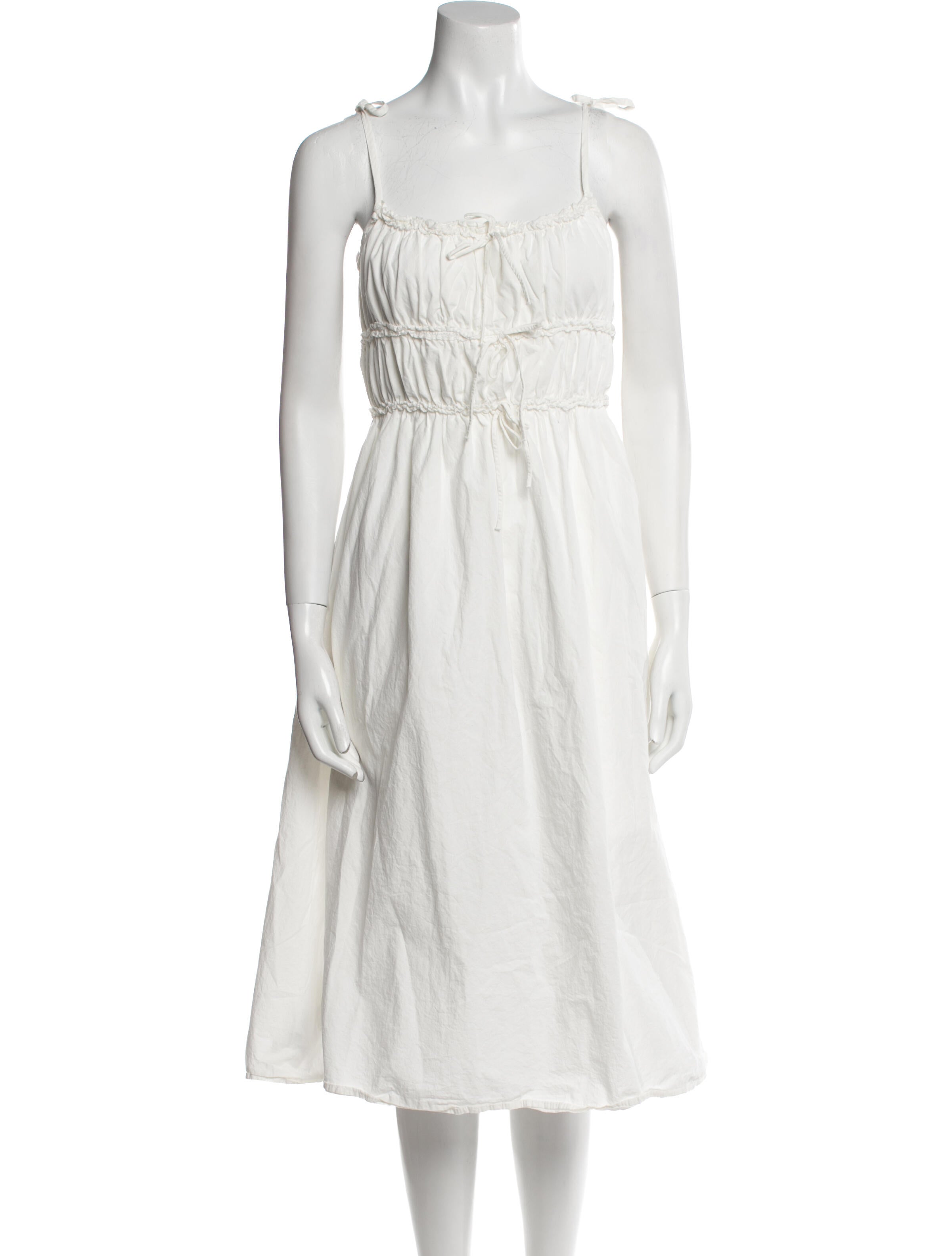 Oak + Fort Square Neckline Midi Length Dress