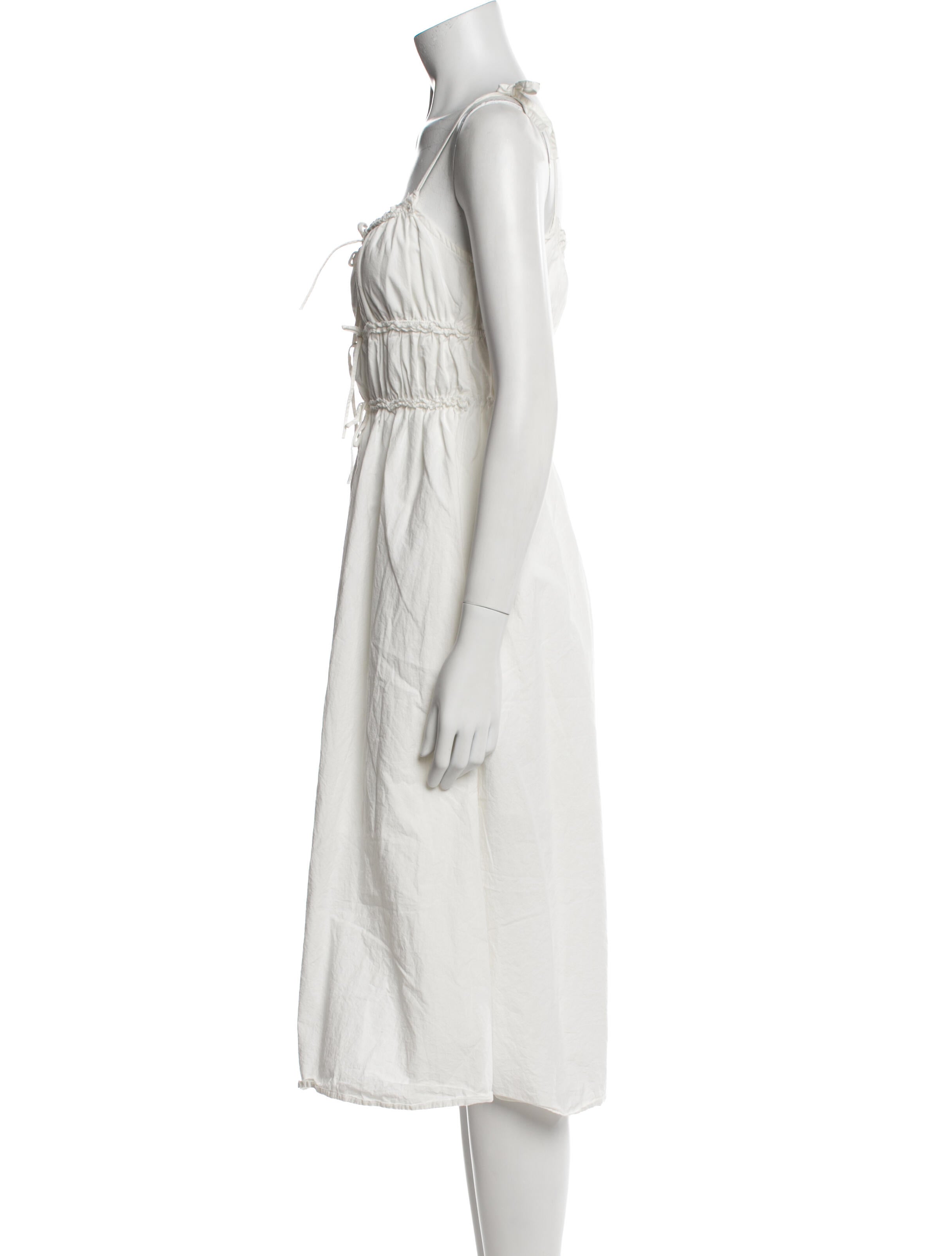 Oak + Fort Square Neckline Midi Length Dress