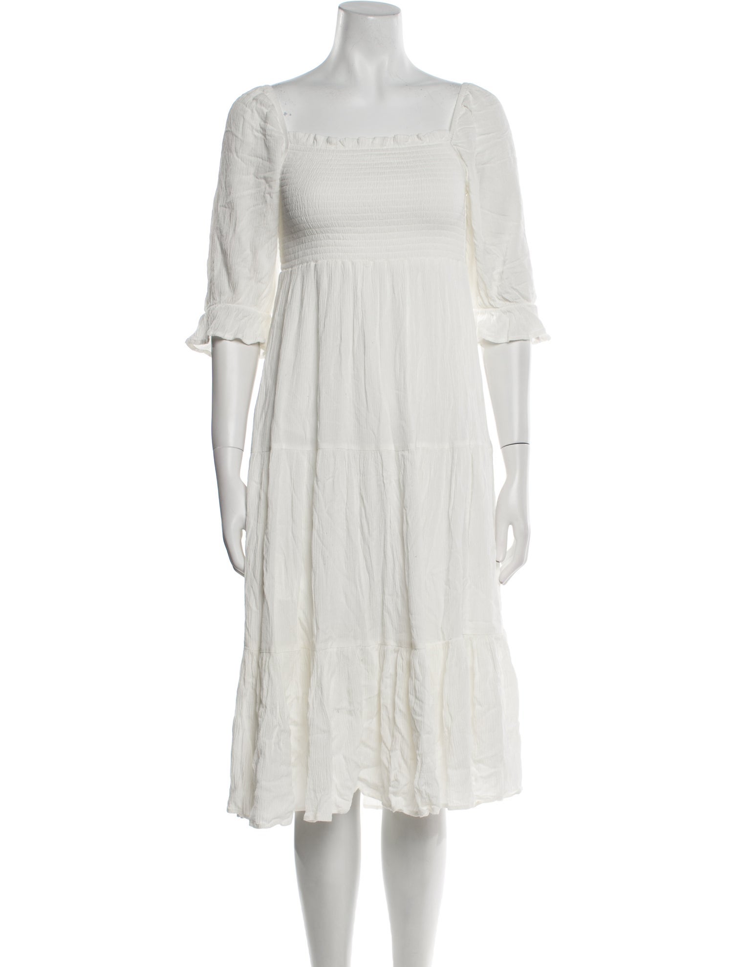 Oak + Fort Square Neckline Knee-Length Dress