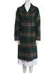 Oak + Fort Wool Plaid Print Trench Coat