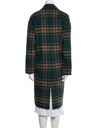 Oak + Fort Wool Plaid Print Trench Coat