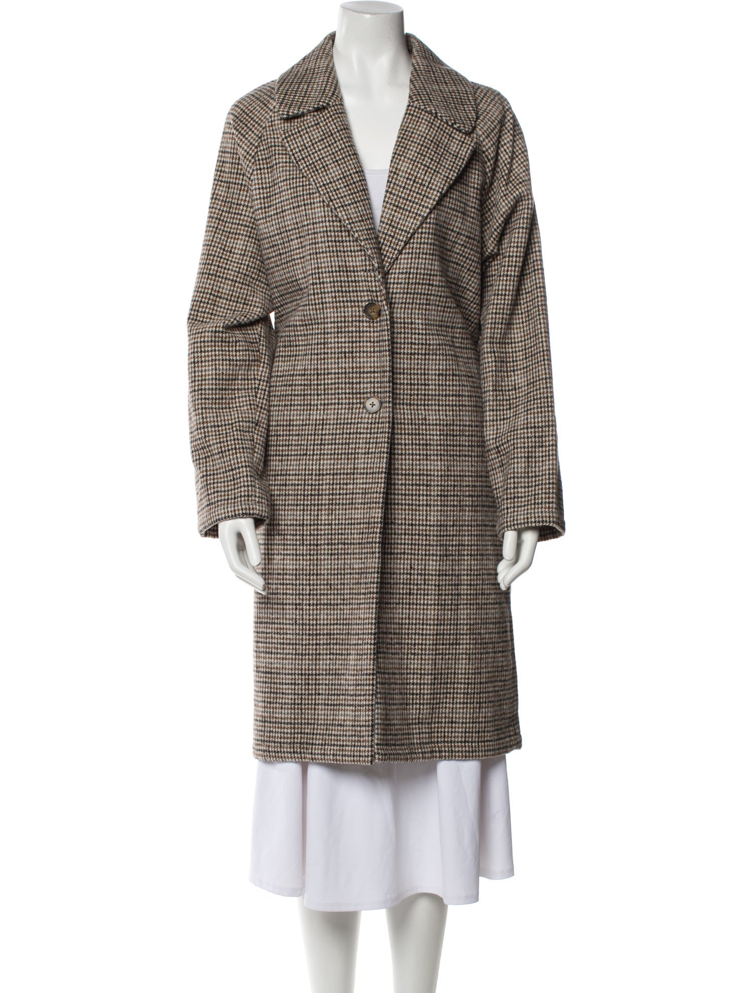 Oak + Fort Plaid Print Coat