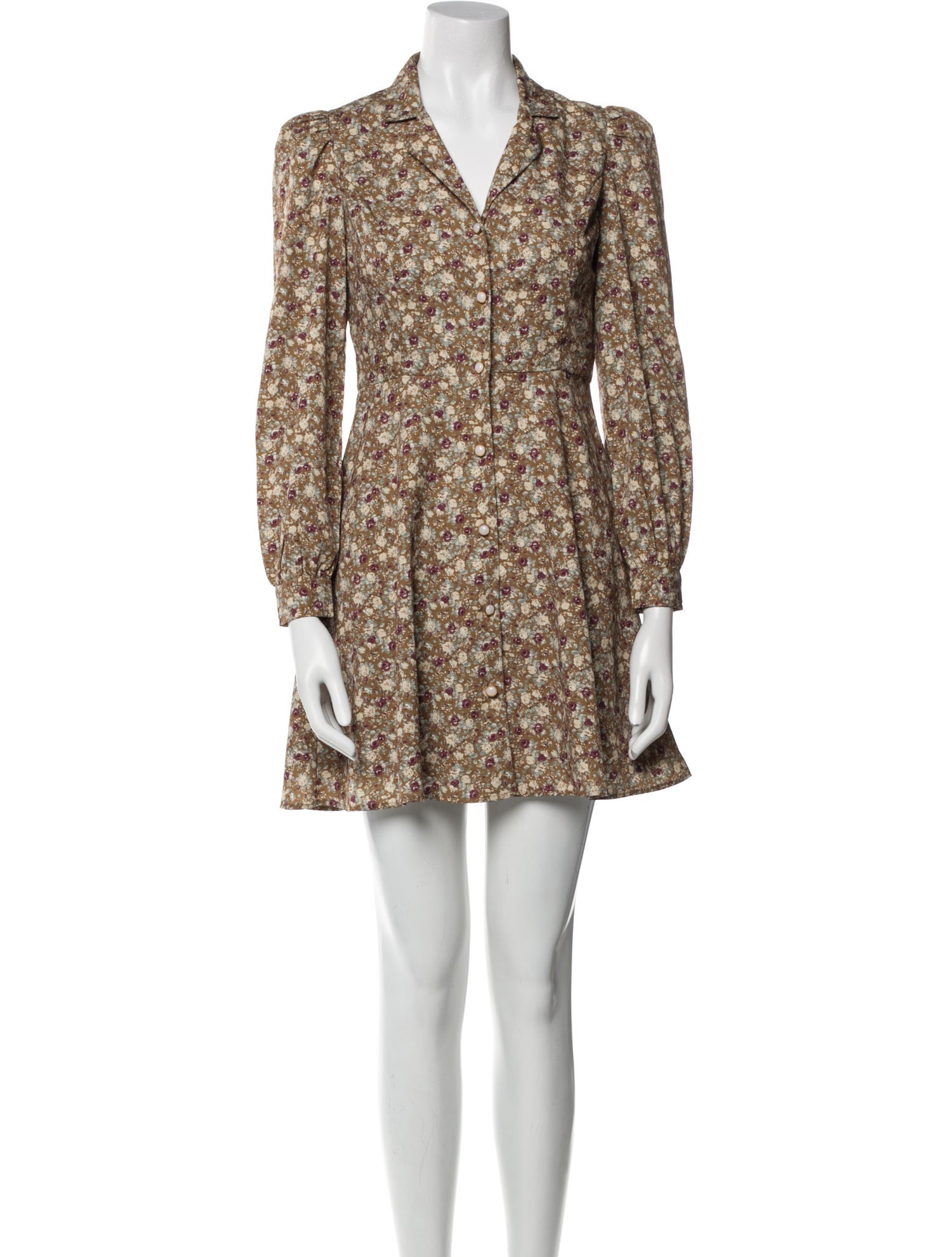 Oak + Fort Floral Print Mini Dress