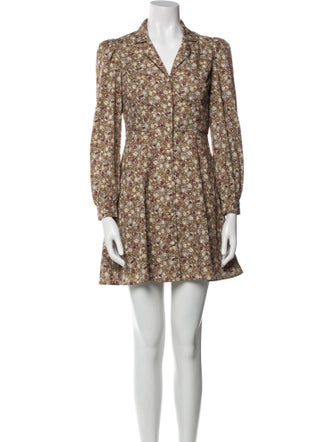 Oak + Fort Floral Print Mini Dress