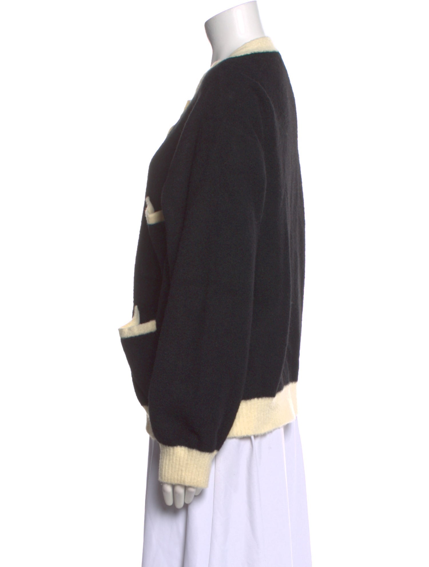 Oak + Fort Colorblock Pattern Scoop Neck Sweater