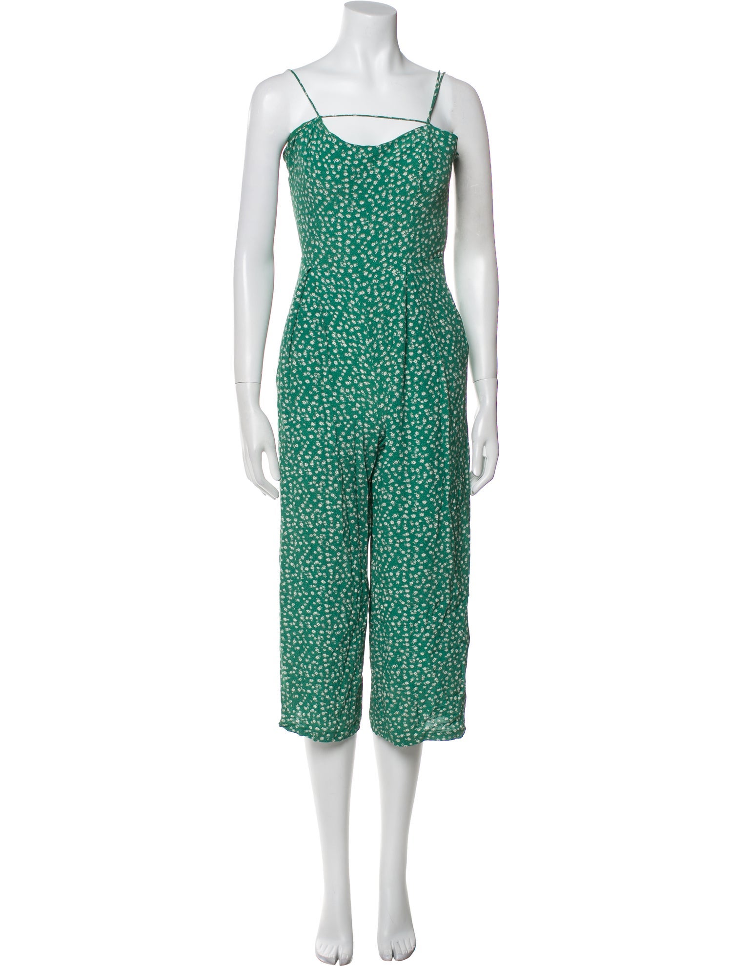 Oak + Fort Floral Print Scoop Neck Jumpsuit