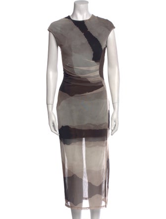 Oak + Fort Tie-Dye Print Long Dress