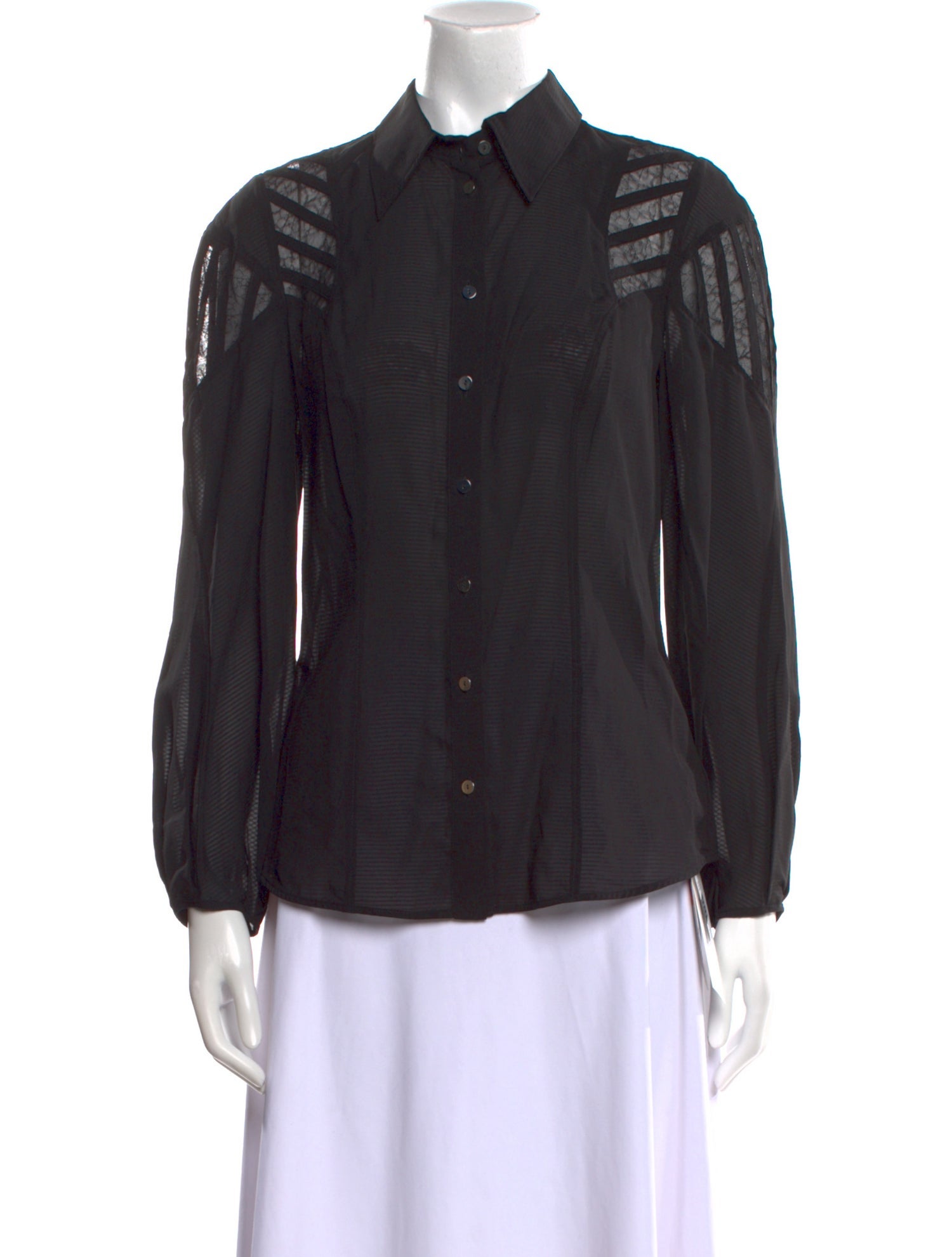 Olivier Theyskens Long Sleeve Button-Up Top w/ Tags