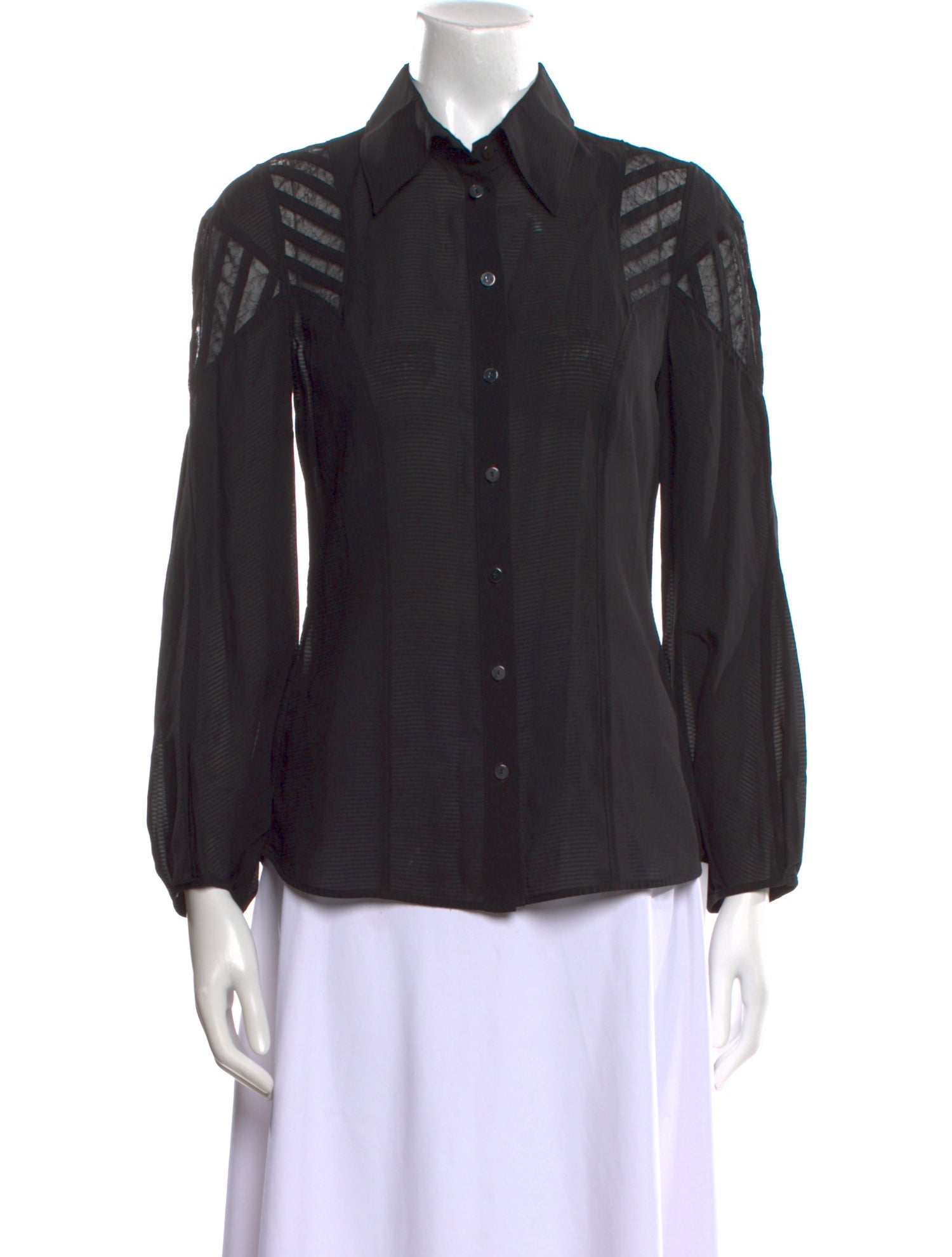 Olivier Theyskens Long Sleeve Button-Up Top w/ Tags