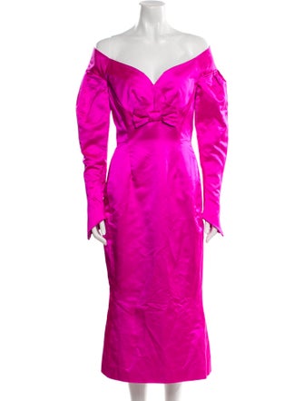 Olivier Theyskens Silk Midi Length Dress