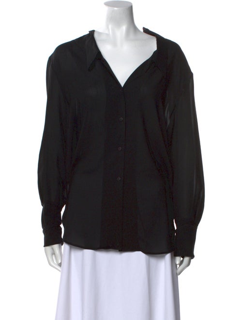 Olivier Theyskens V-Neck Long Sleeve Blouse