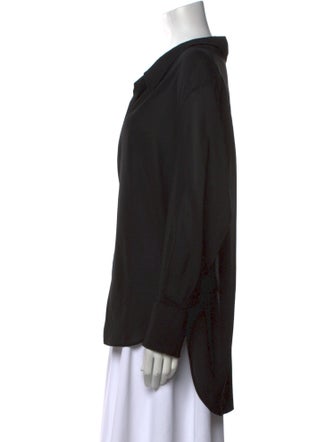 Olivier Theyskens V-Neck Long Sleeve Blouse