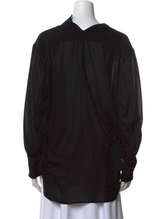 Olivier Theyskens V-Neck Long Sleeve Blouse