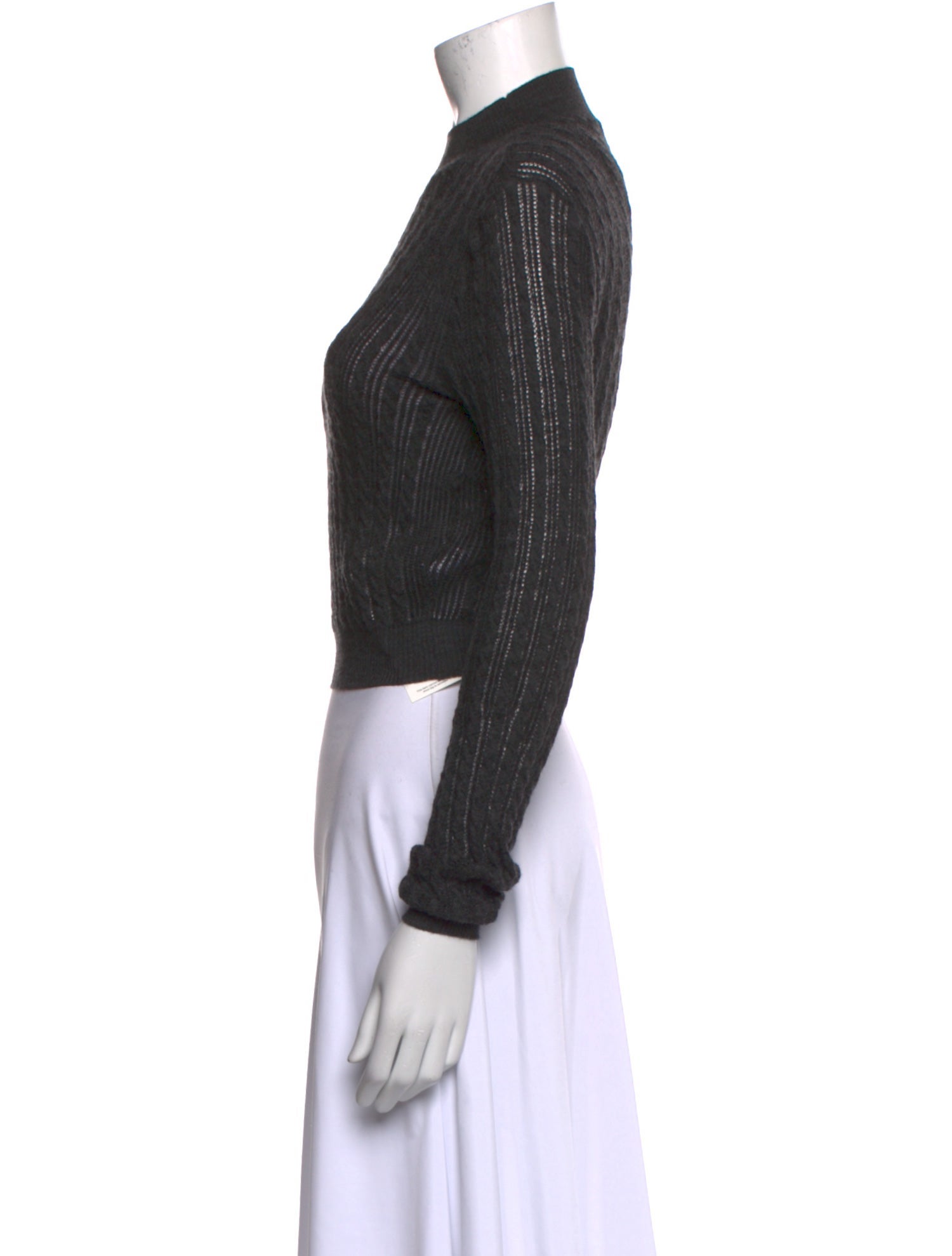 Olivier Theyskens Merino Wool Mock Neck Crop Top