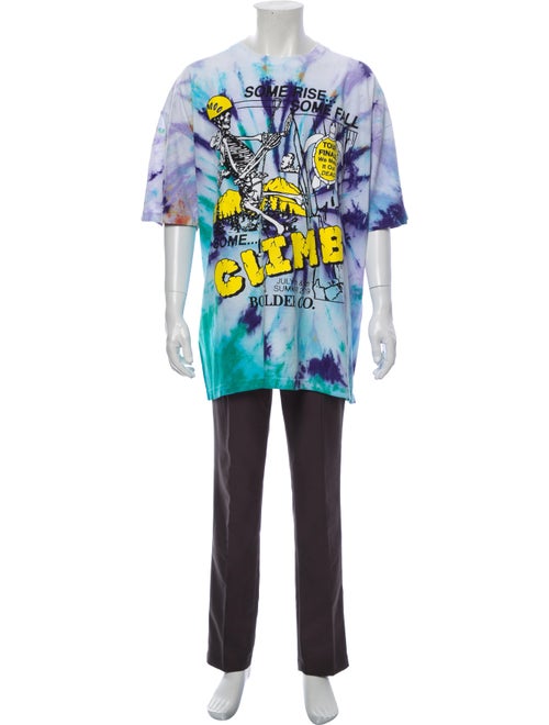 Online Ceramics Printed Crew Neck T-Shirt Purple