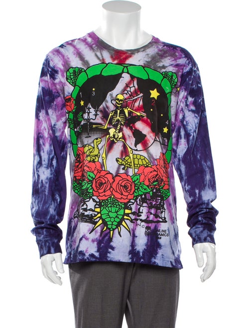 Online Ceramics Tie-Dye Print Crew Neck T-Shirt Pu
