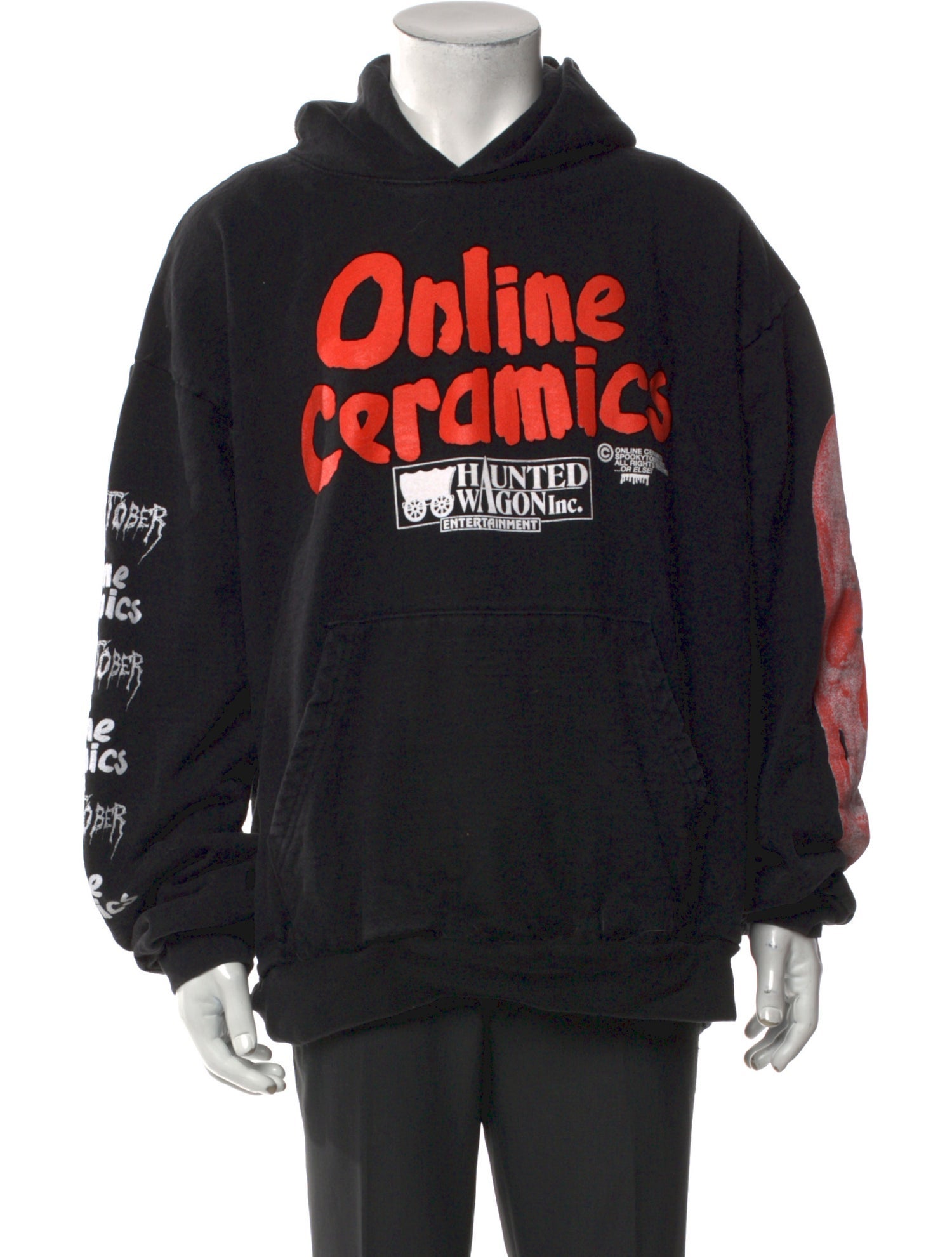 Online Ceramics Graphic Print Crew Neck Hoodie