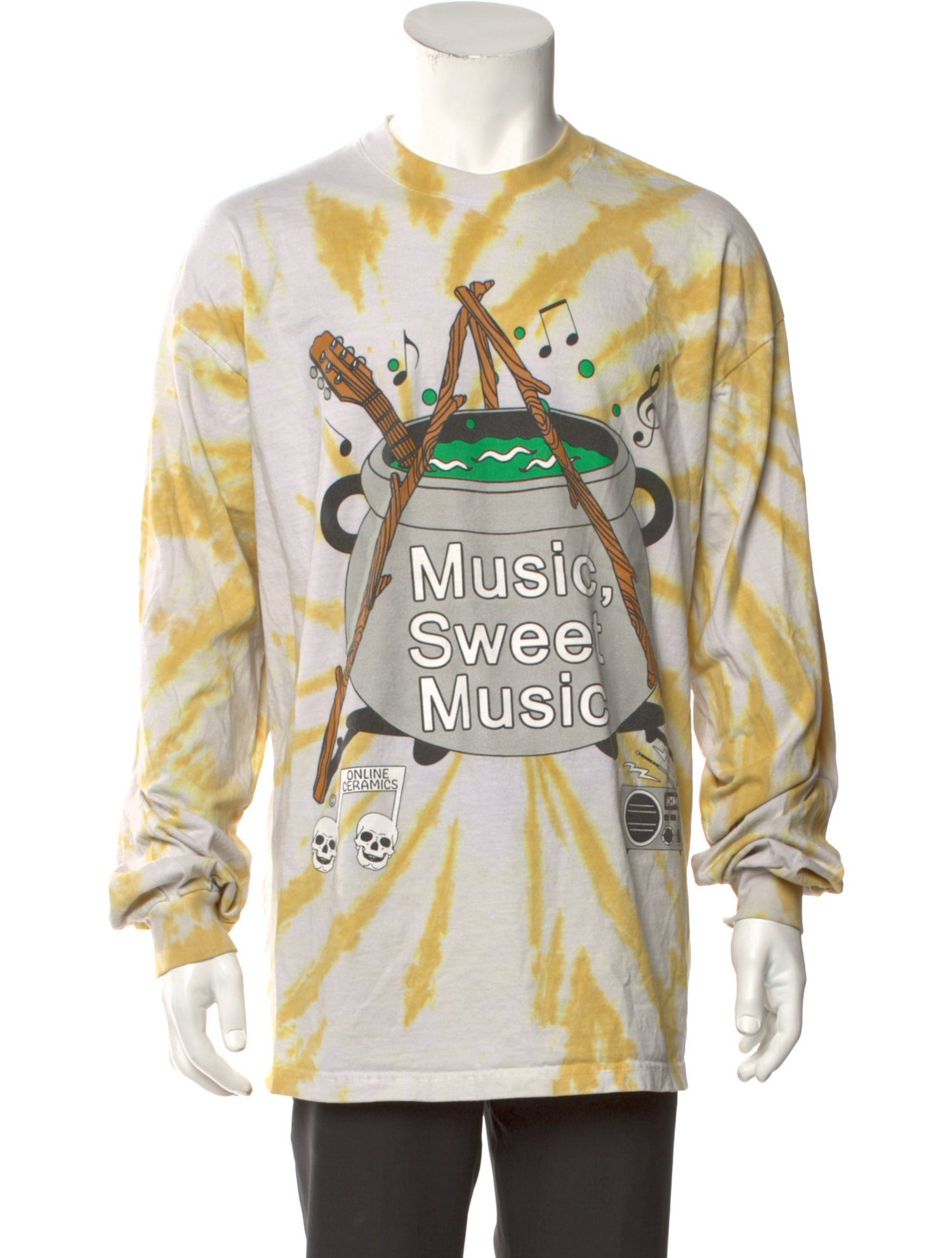 Online Ceramics Tie-Dye Print Crew Neck Henley