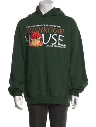 Online Ceramics Graphic Print V-Neck Hoodie