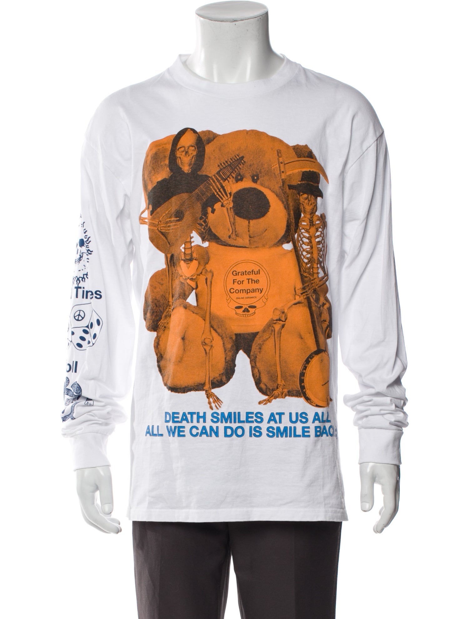 Online Ceramics Graphic Print Crew Neck Henley