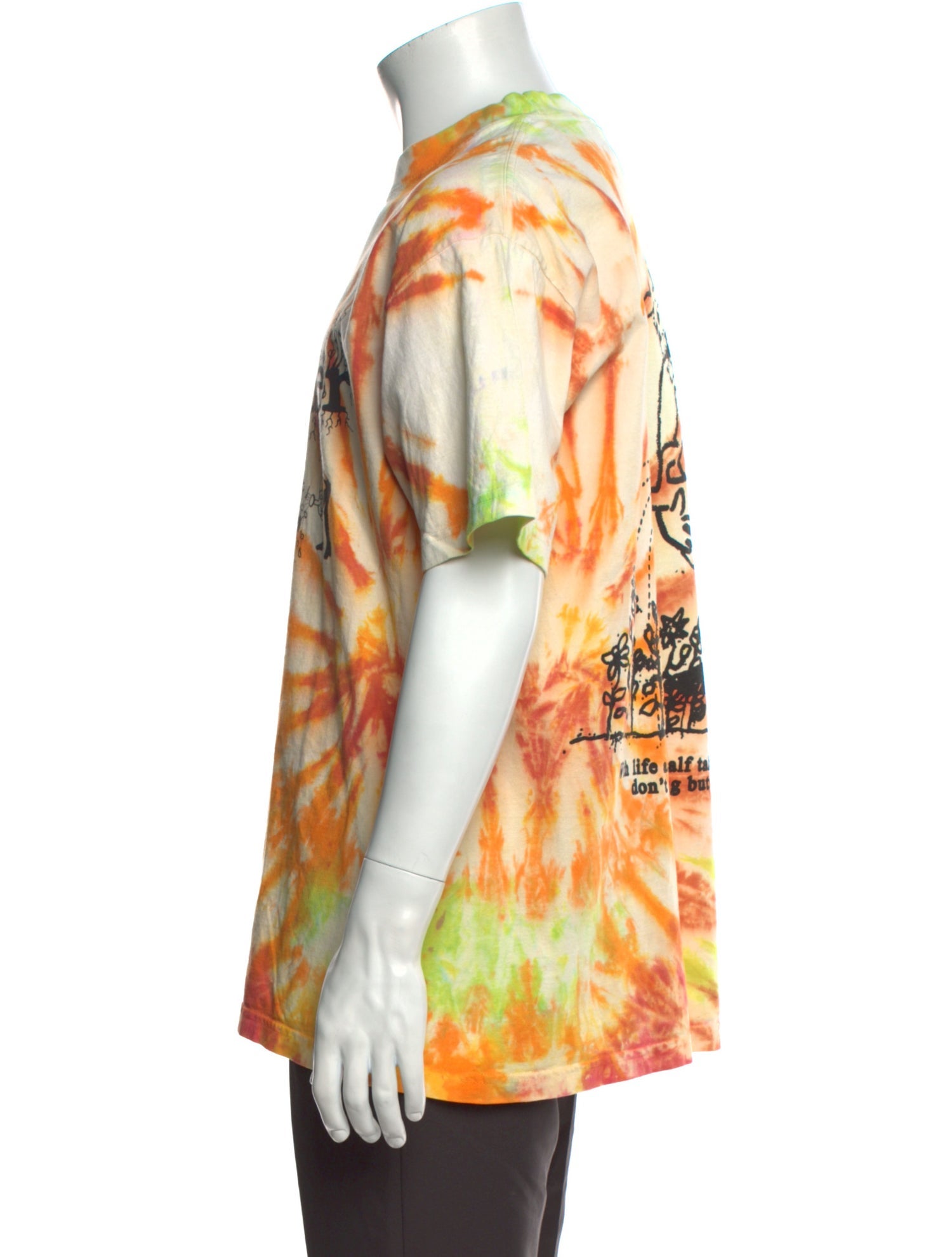Online Ceramics Tie-Dye Print Crew Neck Henley