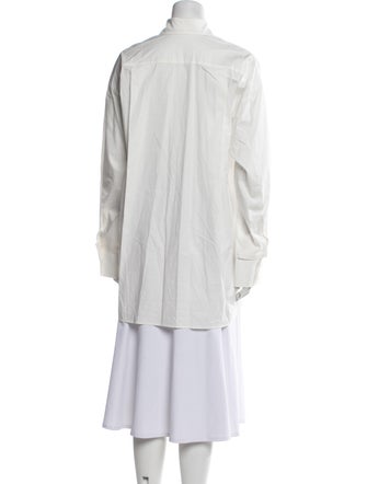 Olēnich Mock Neck Long Sleeve Button-Up Top