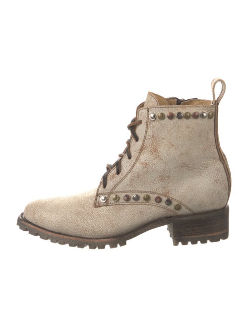 Old Gringo Leather Colorblock Pattern Combat Boots