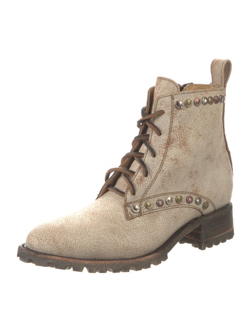 Old Gringo Leather Colorblock Pattern Combat Boots