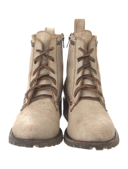 Old Gringo Leather Colorblock Pattern Combat Boots