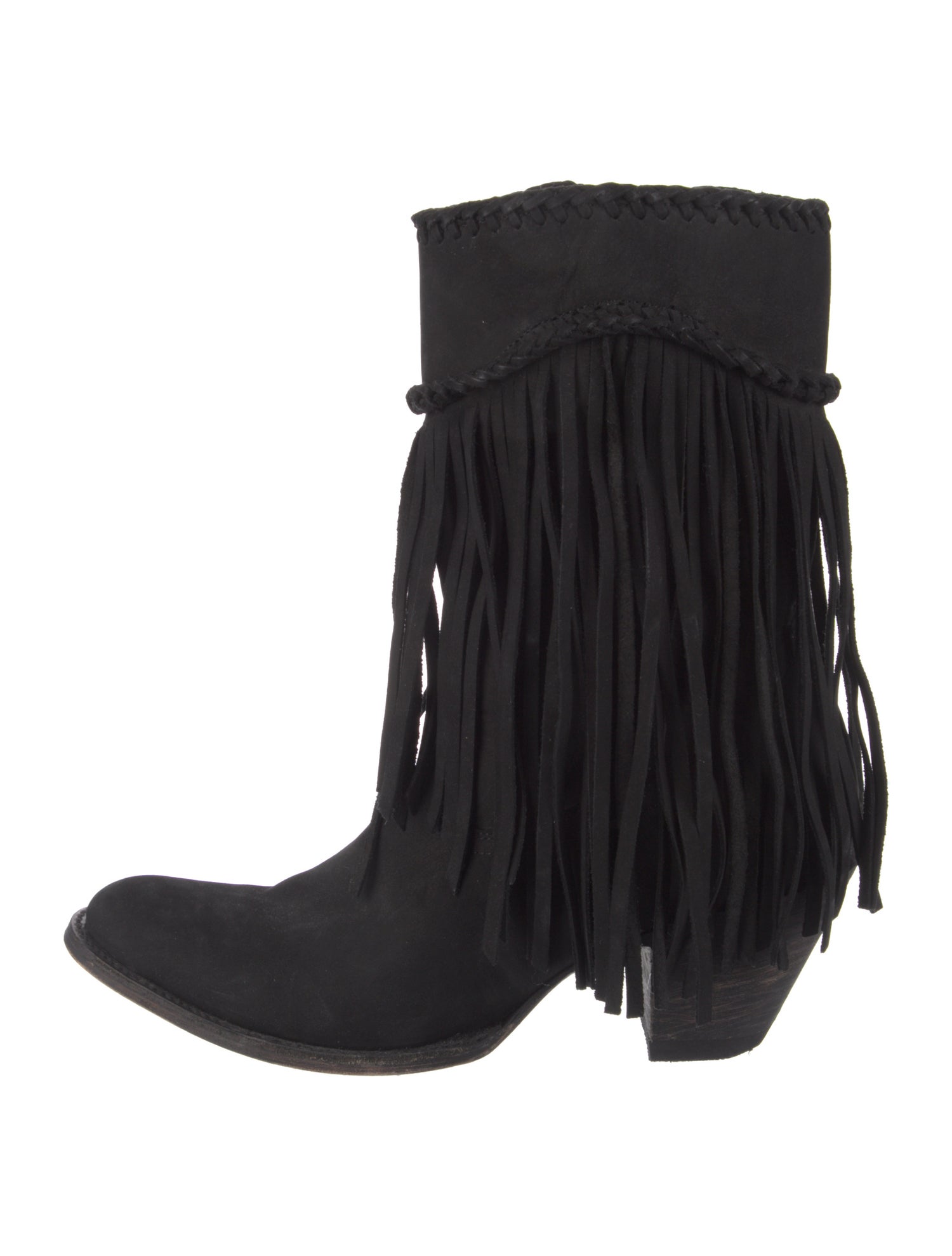 Old Gringo Suede Fringe Trim Accent Western Boots