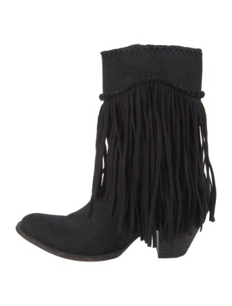 Old Gringo Suede Fringe Trim Accent Western Boots