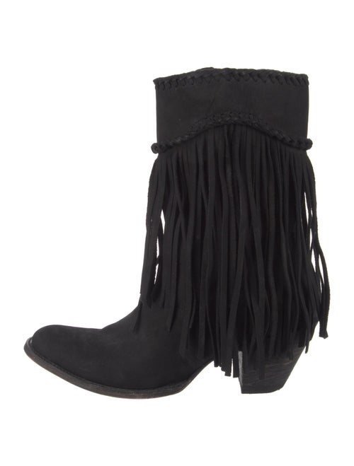 Old Gringo Suede Fringe Trim Accent Western Boots