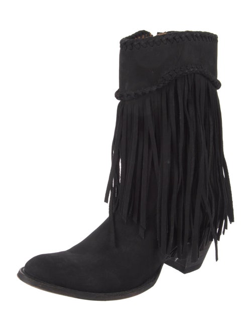 Old Gringo Suede Fringe Trim Accent Western Boots