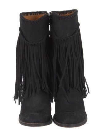 Old Gringo Suede Fringe Trim Accent Western Boots