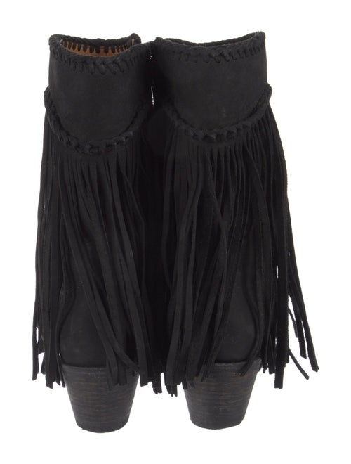 Old Gringo Suede Fringe Trim Accent Western Boots