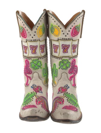 Old Gringo Leather Printed Moto Boots