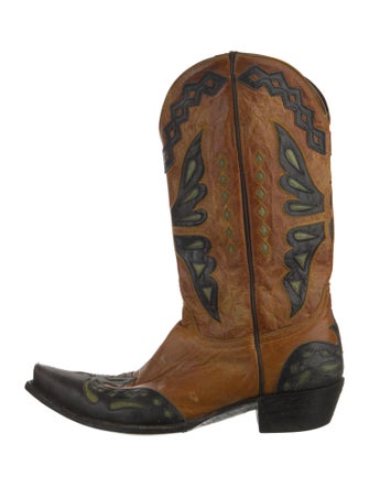 Old Gringo Leather Colorblock Pattern Western Boots