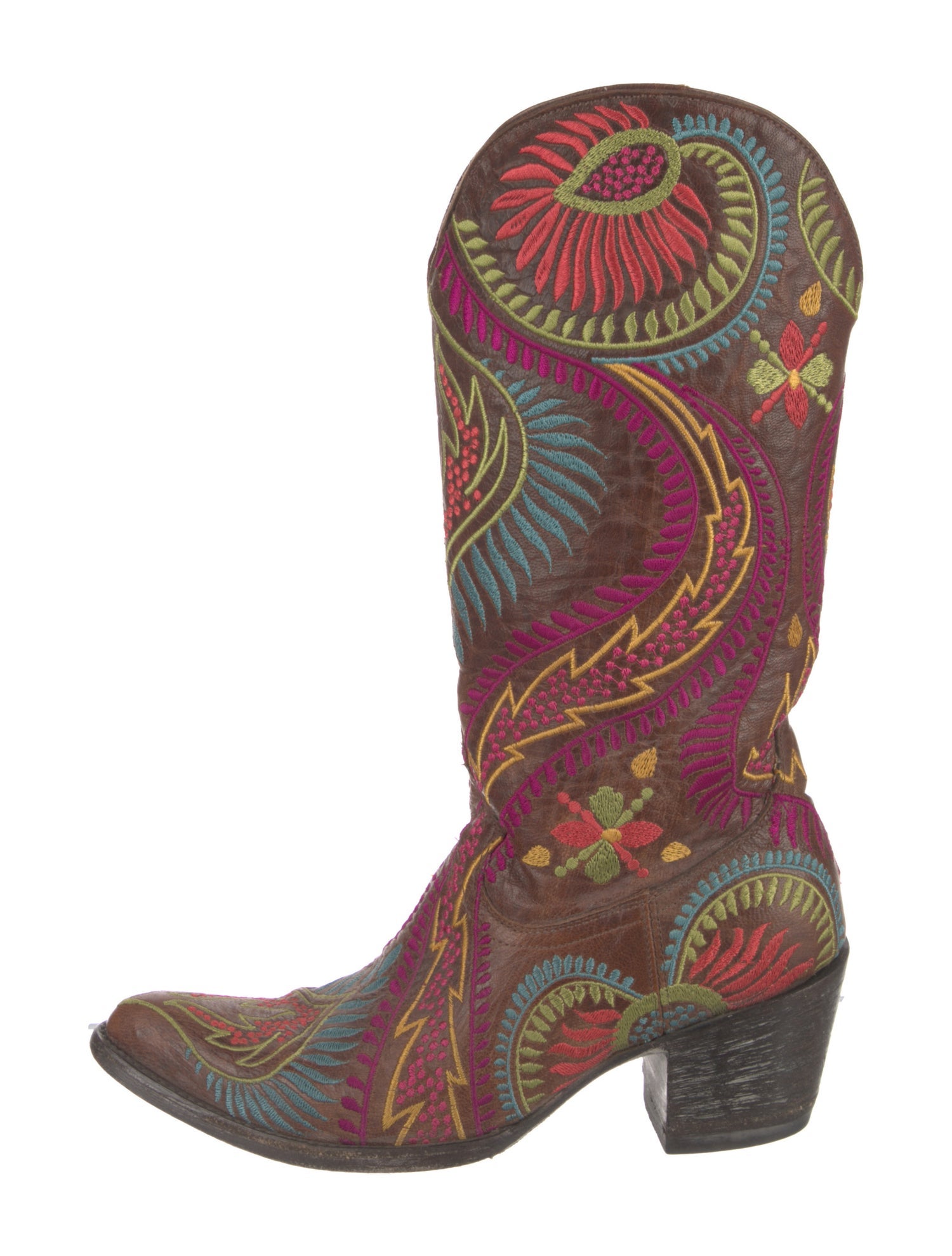 Old Gringo Suede Floral Print Western Boots