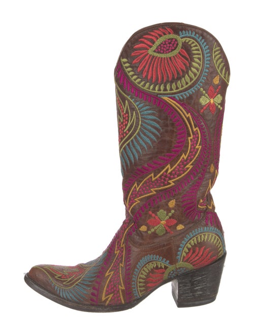 Old Gringo Suede Floral Print Western Boots